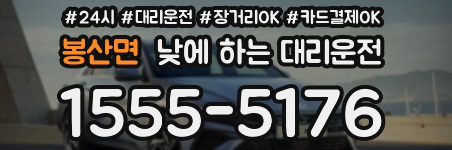 봉산면 낮에 하는 대리운전