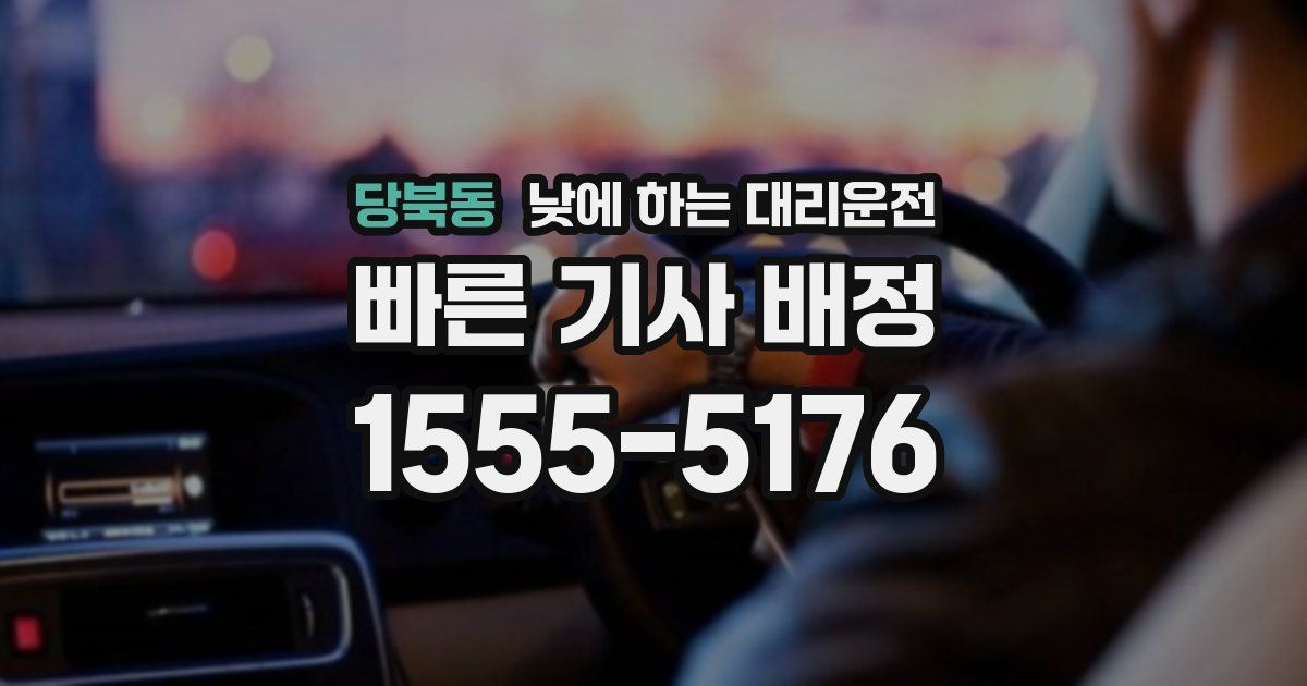 당북동 낮에 하는 대리운전