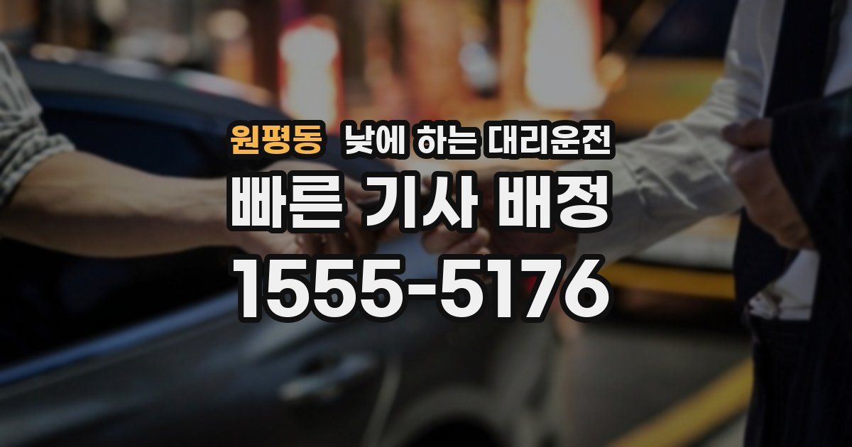 원평동 낮에 하는 대리운전