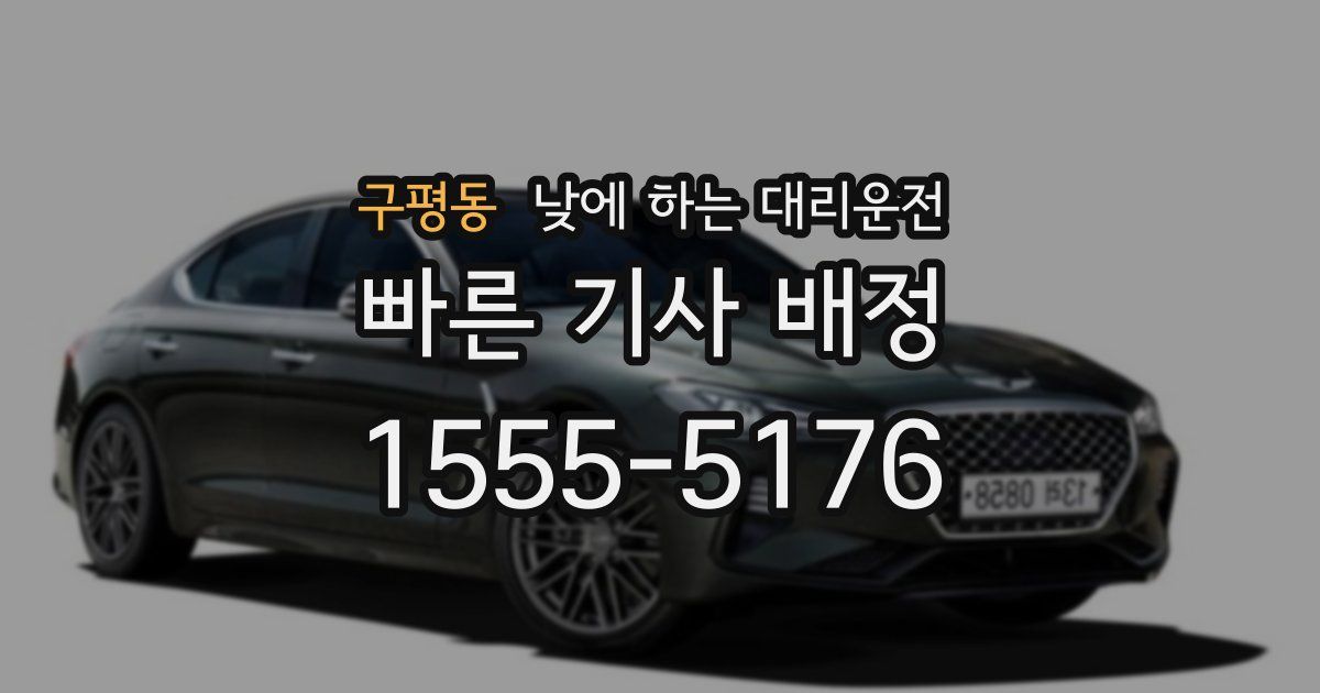 구평동 낮에 하는 대리운전