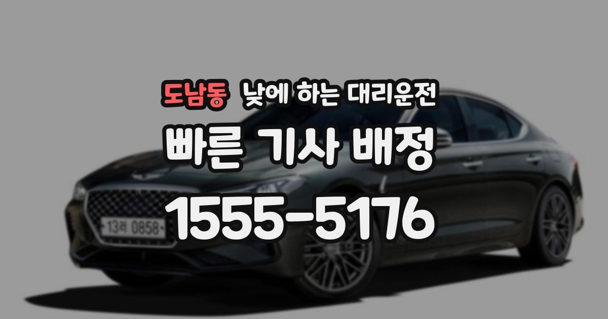 도남동 낮에 하는 대리운전