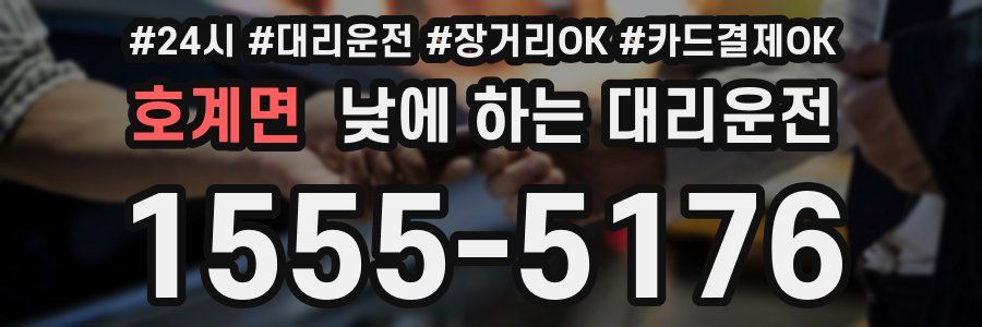 호계면 낮에 하는 대리운전