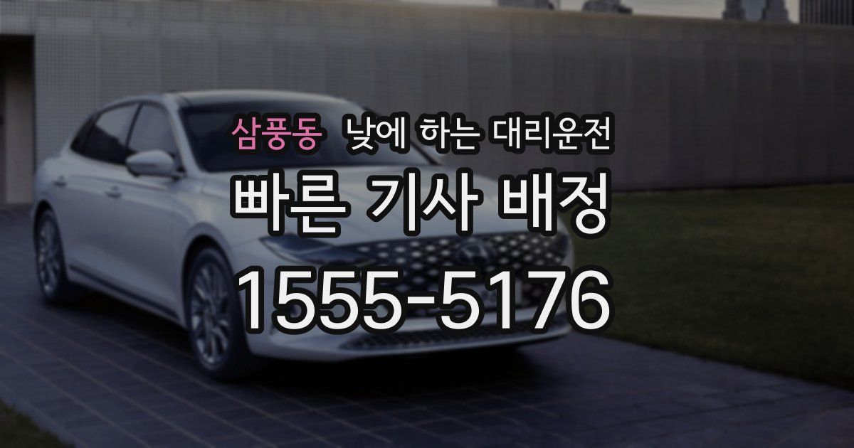 삼풍동 낮에 하는 대리운전