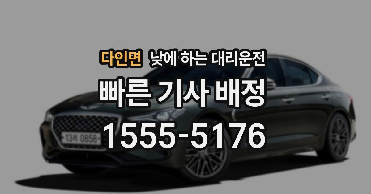 다인면 낮에 하는 대리운전