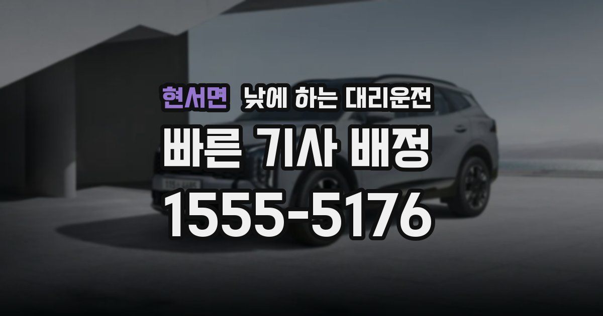 현서면 낮에 하는 대리운전