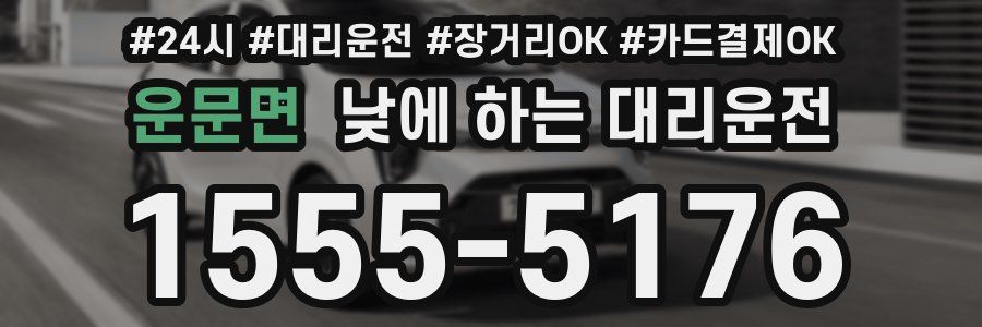 운문면 낮에 하는 대리운전