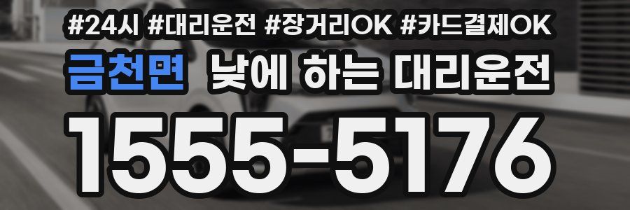 금천면 낮에 하는 대리운전