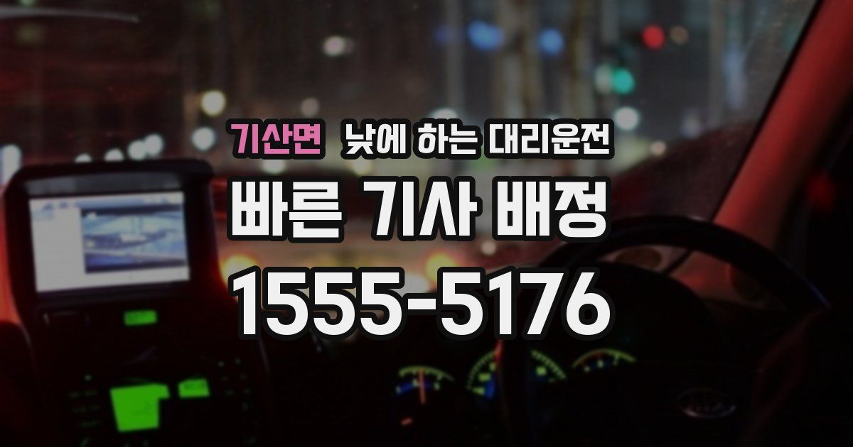 기산면 낮에 하는 대리운전