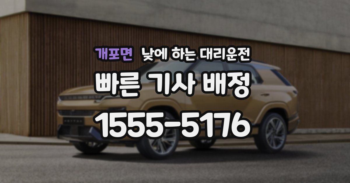 개포면 낮에 하는 대리운전