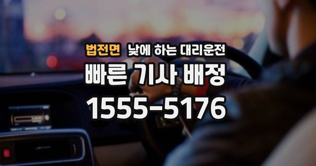 법전면 낮에 하는 대리운전