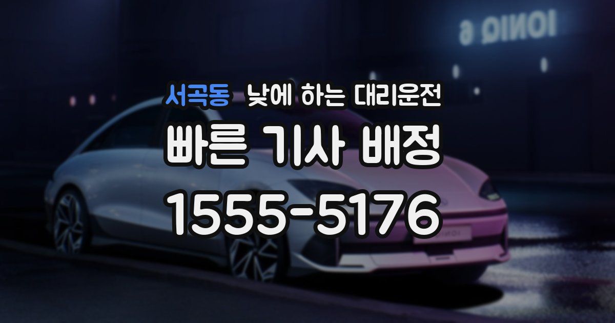 서곡동 낮에 하는 대리운전