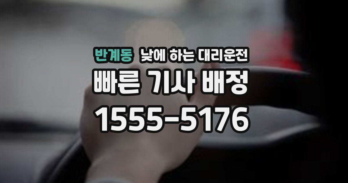 반계동 낮에 하는 대리운전