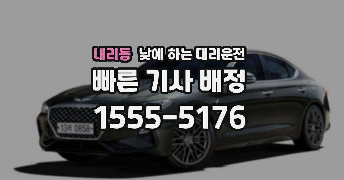 내리동 낮에 하는 대리운전