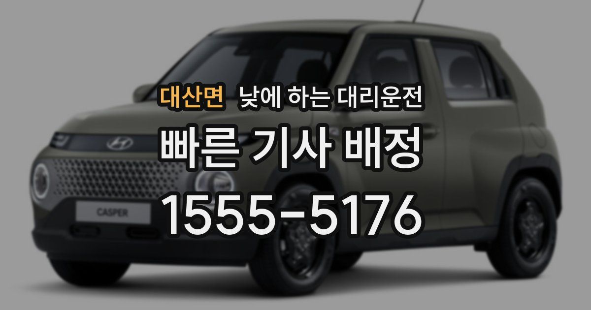 대산면 낮에 하는 대리운전