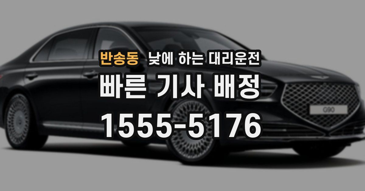 반송동 낮에 하는 대리운전