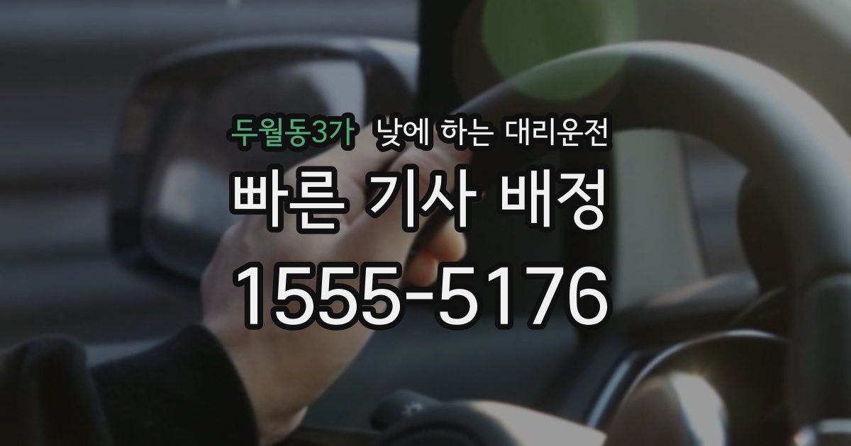 두월동3가 낮에 하는 대리운전