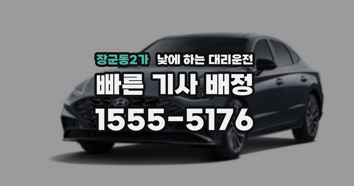 장군동2가 낮에 하는 대리운전