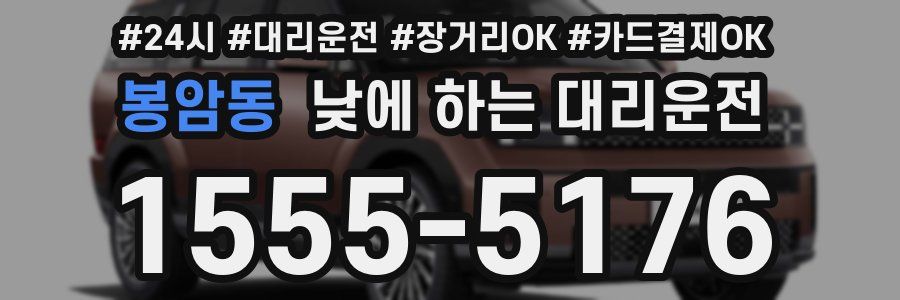 봉암동 낮에 하는 대리운전