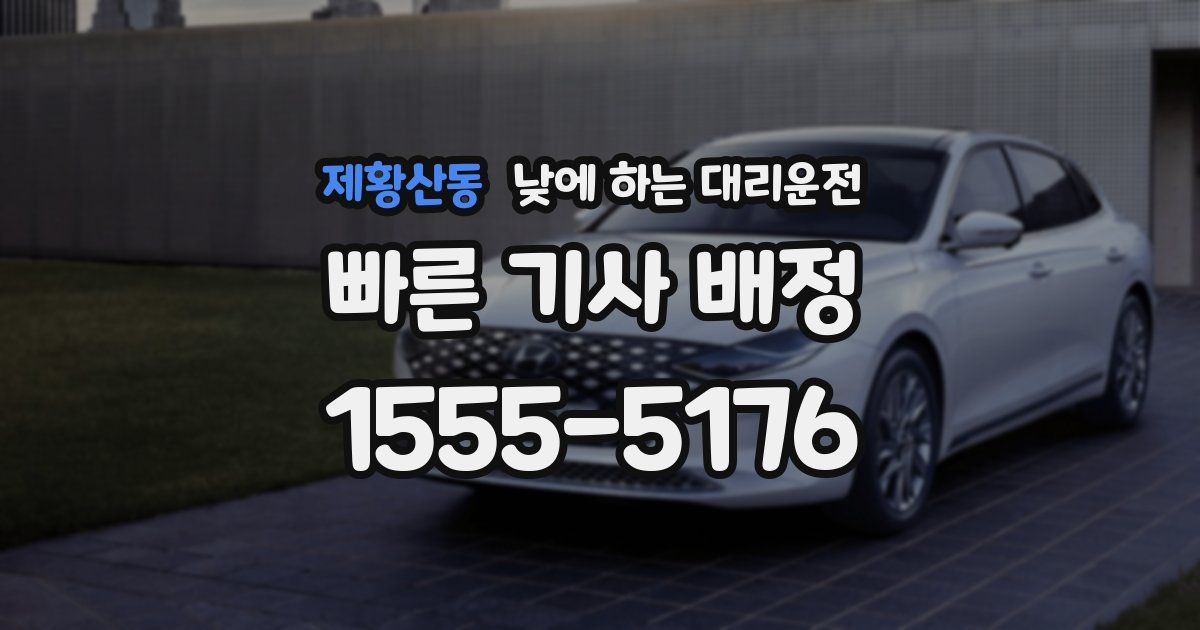 제황산동 낮에 하는 대리운전