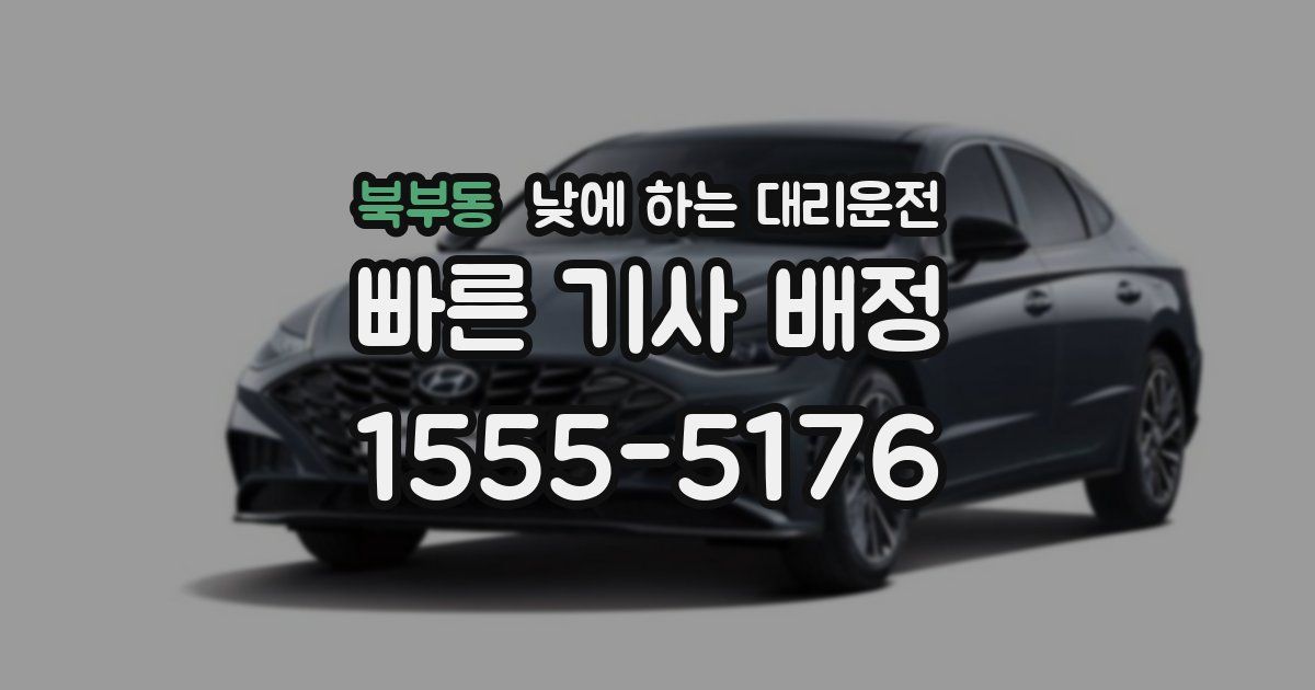 북부동 낮에 하는 대리운전