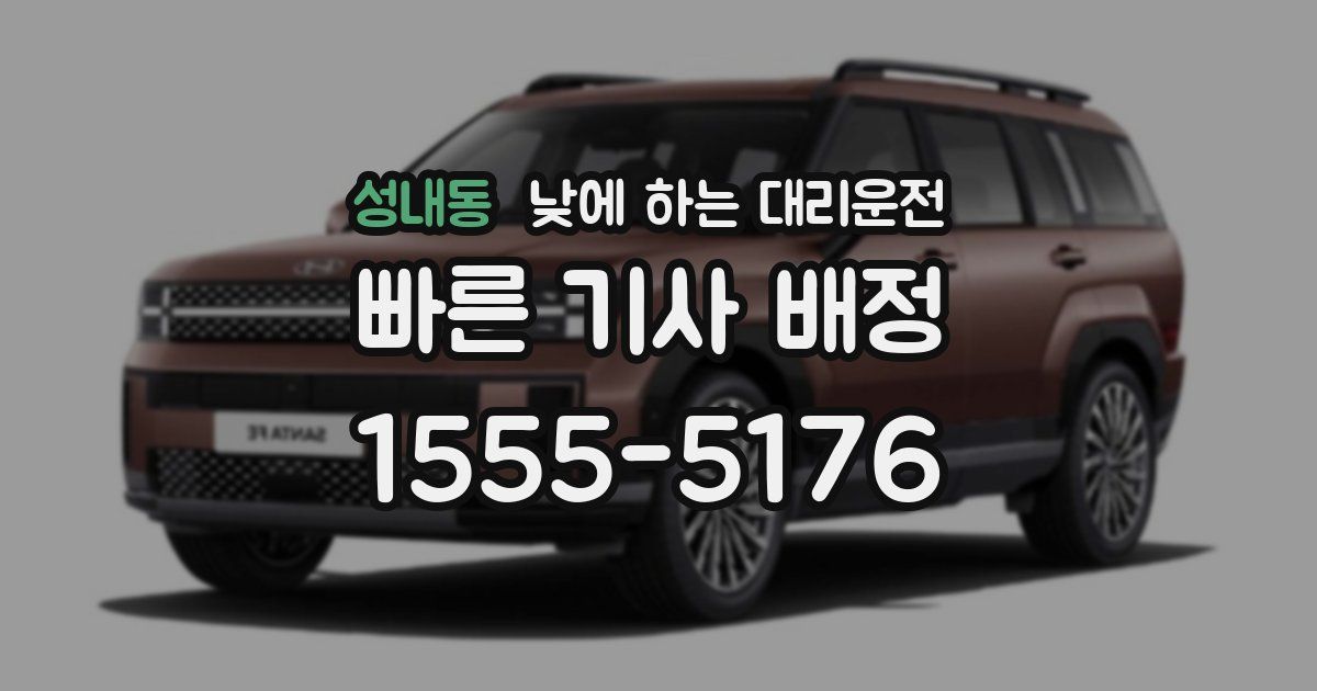 성내동 낮에 하는 대리운전