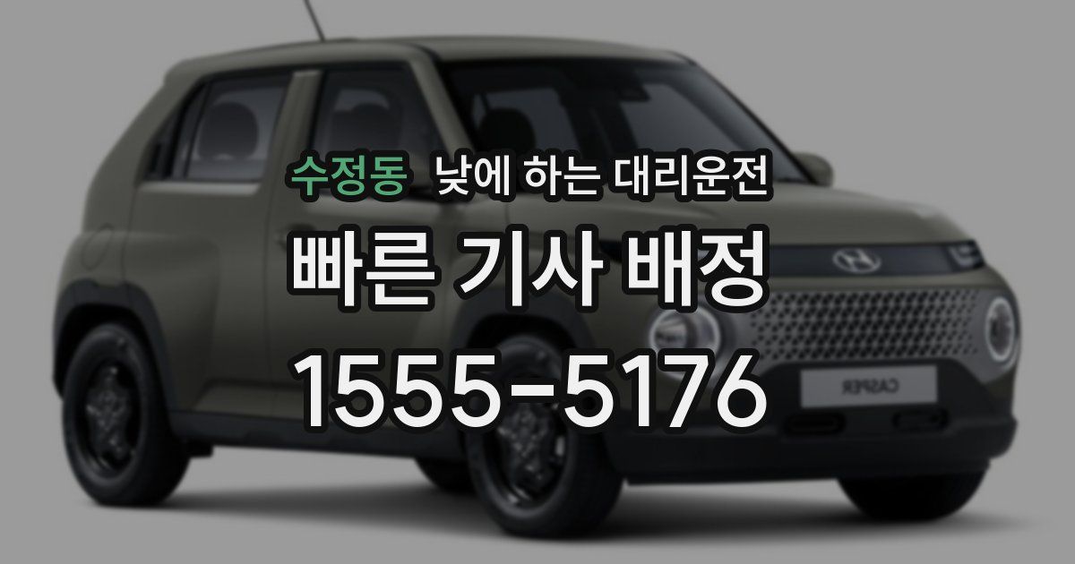 수정동 낮에 하는 대리운전