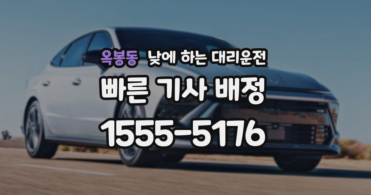 옥봉동 낮에 하는 대리운전