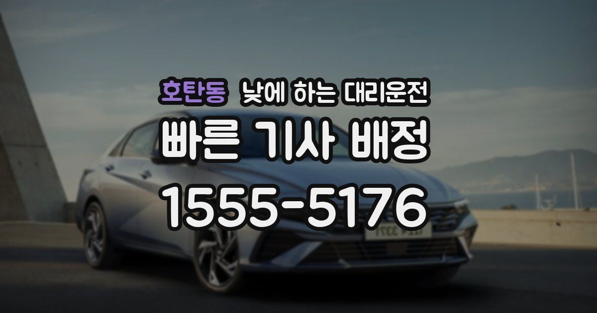 호탄동 낮에 하는 대리운전