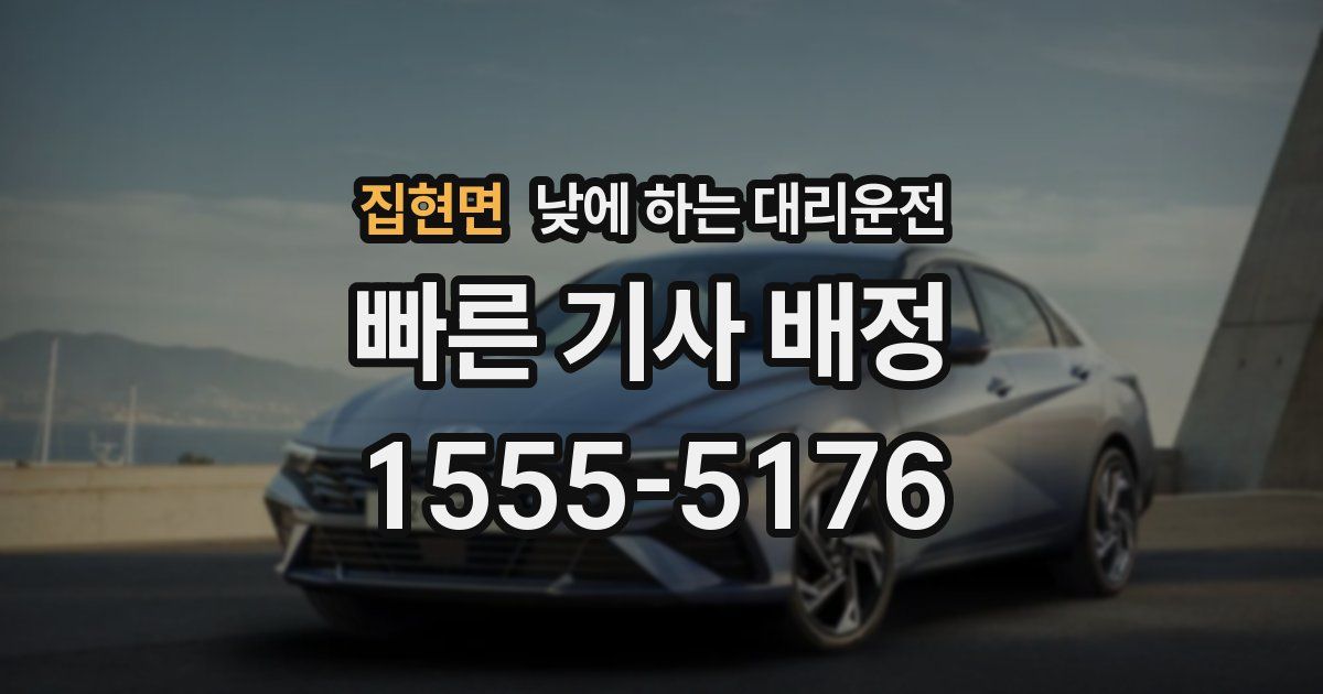 집현면 낮에 하는 대리운전