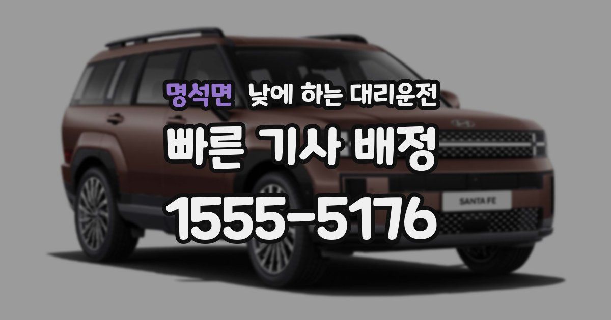 명석면 낮에 하는 대리운전