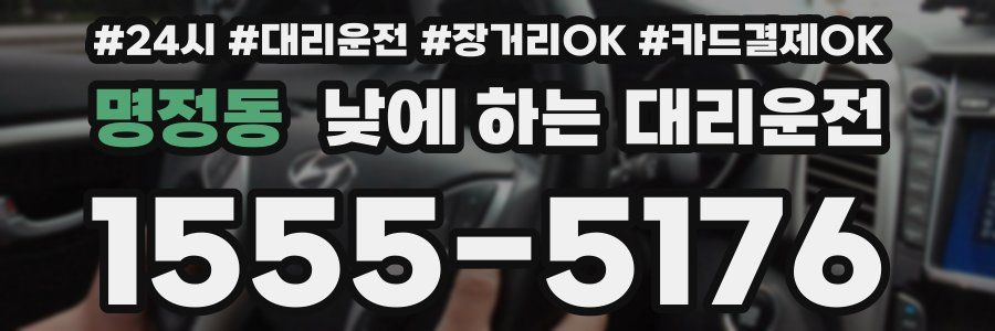 명정동 낮에 하는 대리운전