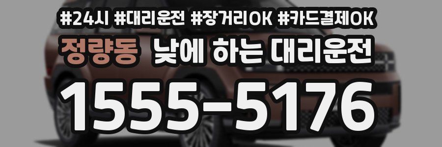 정량동 낮에 하는 대리운전