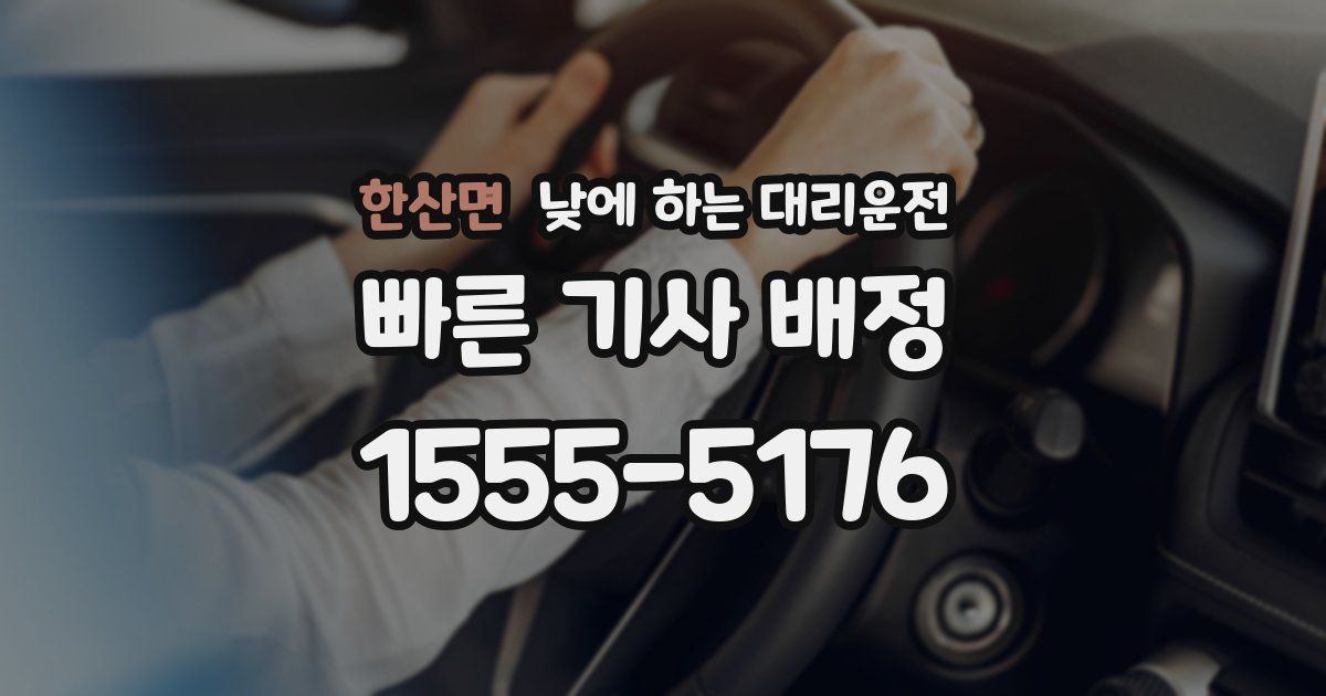 한산면 낮에 하는 대리운전