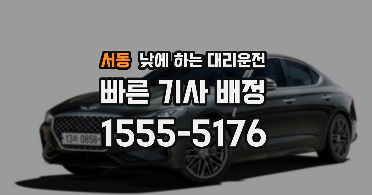 서동 낮에 하는 대리운전