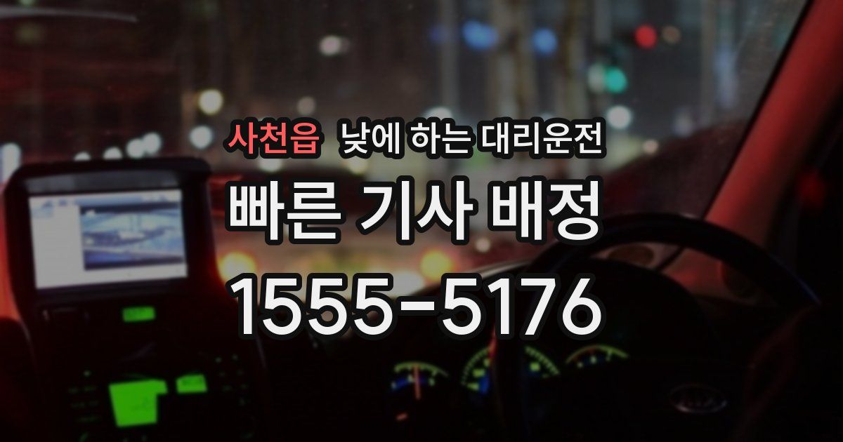 사천읍 낮에 하는 대리운전