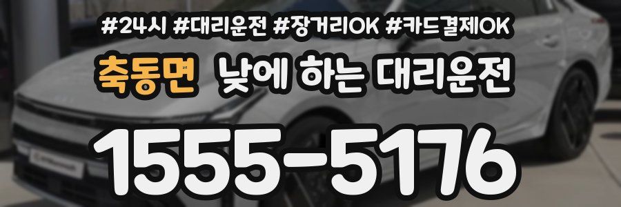 축동면 낮에 하는 대리운전