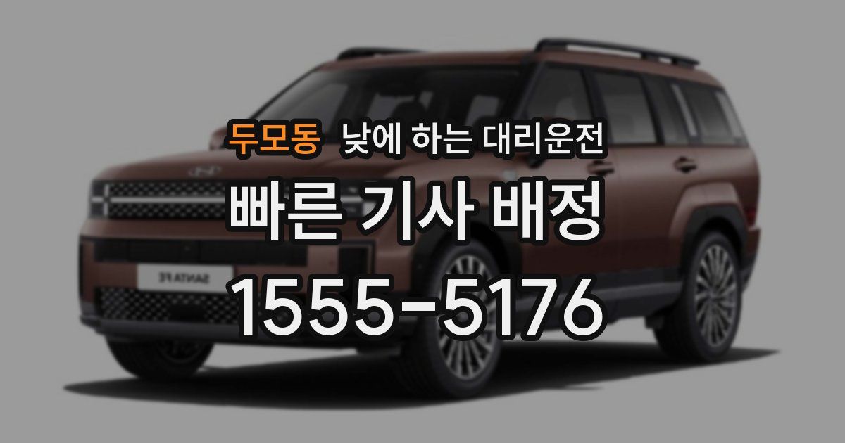 두모동 낮에 하는 대리운전