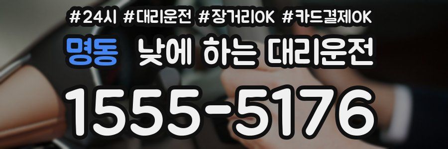 명동 낮에 하는 대리운전
