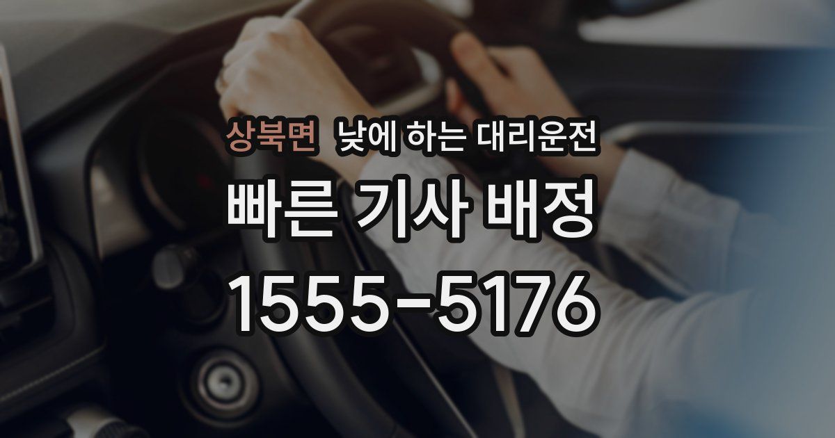 상북면 낮에 하는 대리운전