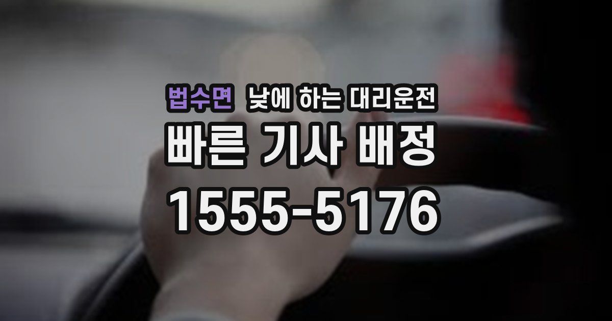 법수면 낮에 하는 대리운전