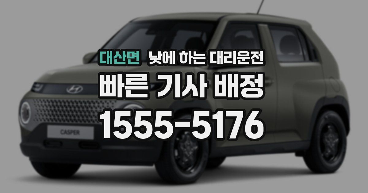 대산면 낮에 하는 대리운전