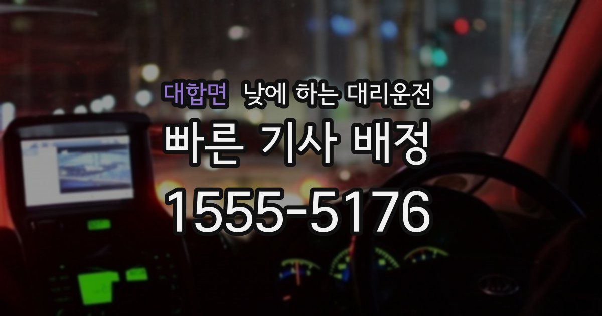 대합면 낮에 하는 대리운전