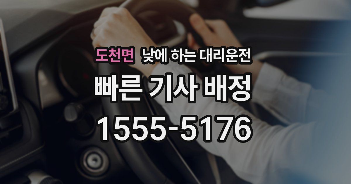 도천면 낮에 하는 대리운전