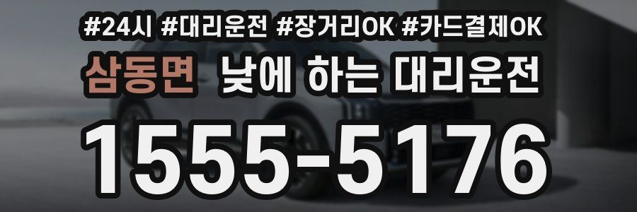 삼동면 낮에 하는 대리운전