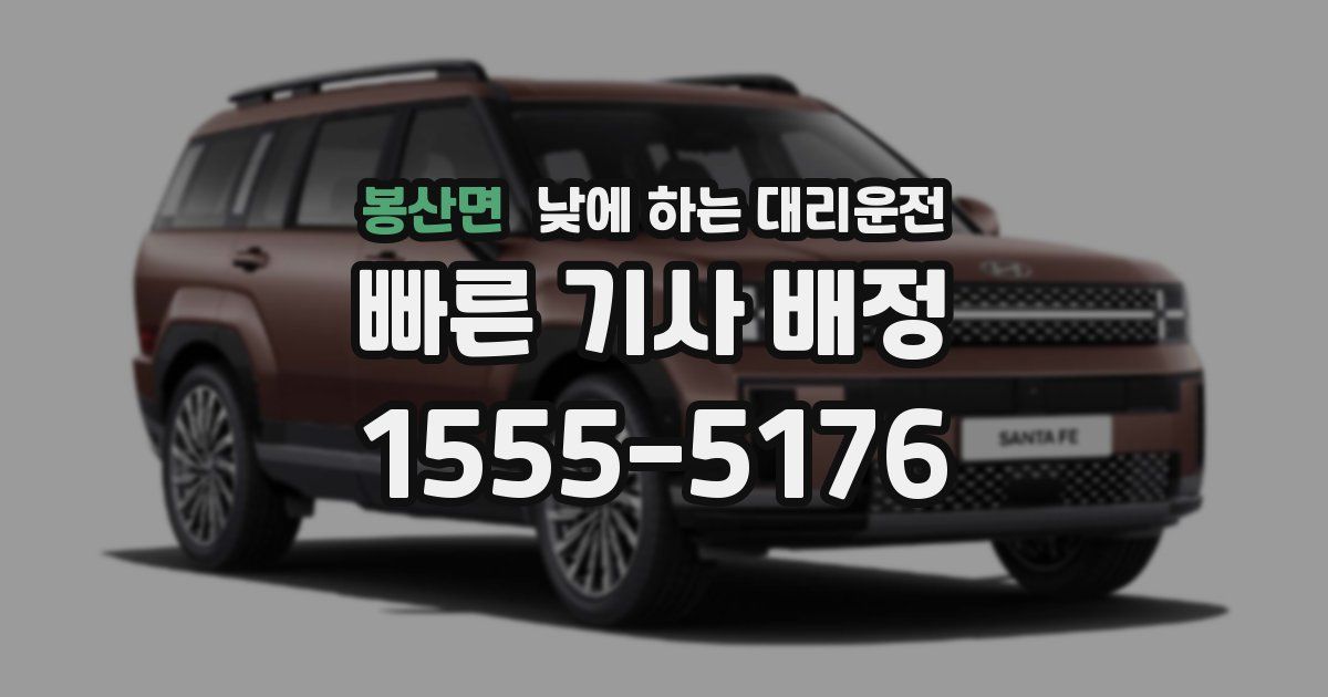 봉산면 낮에 하는 대리운전