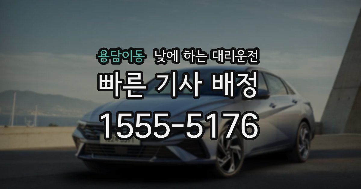 용담이동 낮에 하는 대리운전