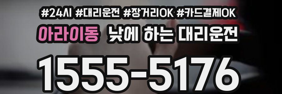 아라이동 낮에 하는 대리운전