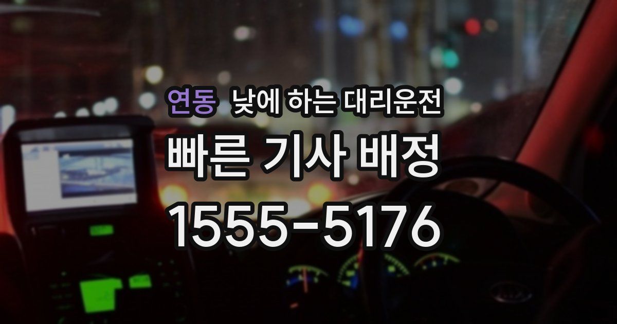 연동 낮에 하는 대리운전