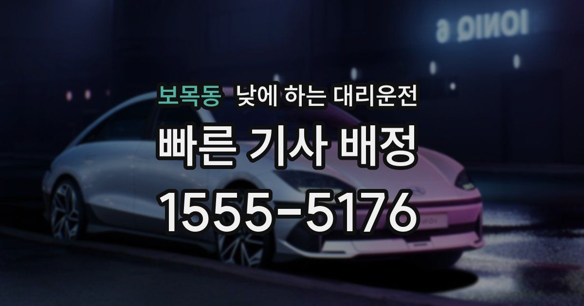 보목동 낮에 하는 대리운전