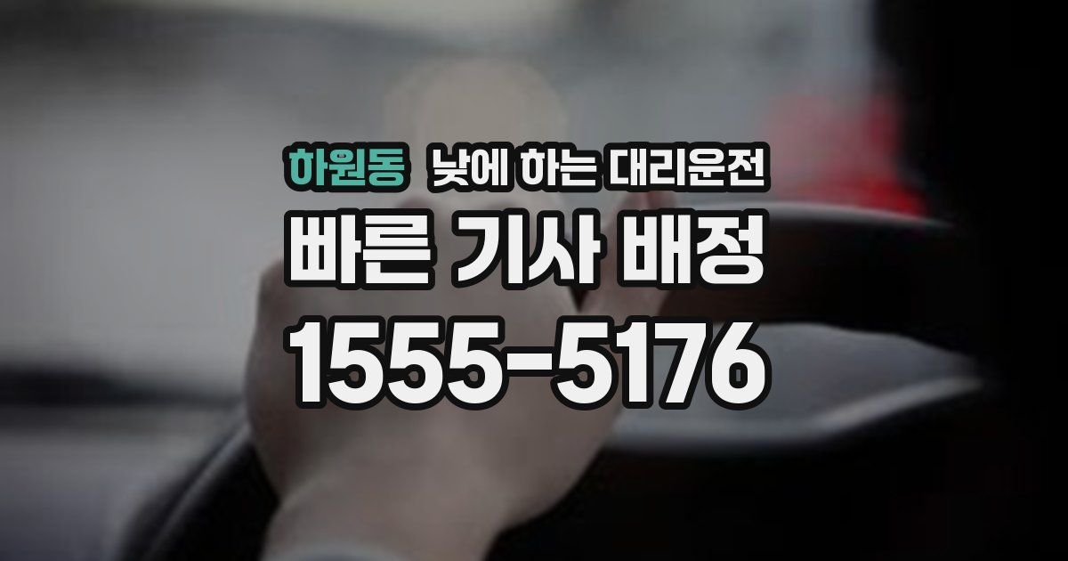 하원동 낮에 하는 대리운전